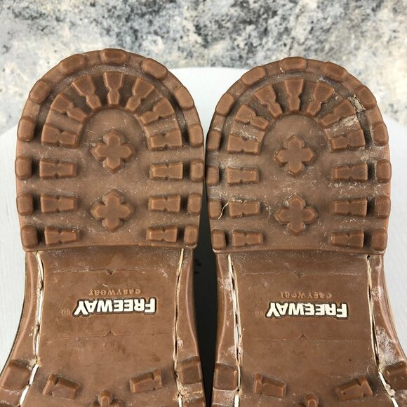 Freeway Easywear Women's Size EUR 37 Queen4 Brown Leather Combat Zip Ankle Boots - Picture 13 of 16